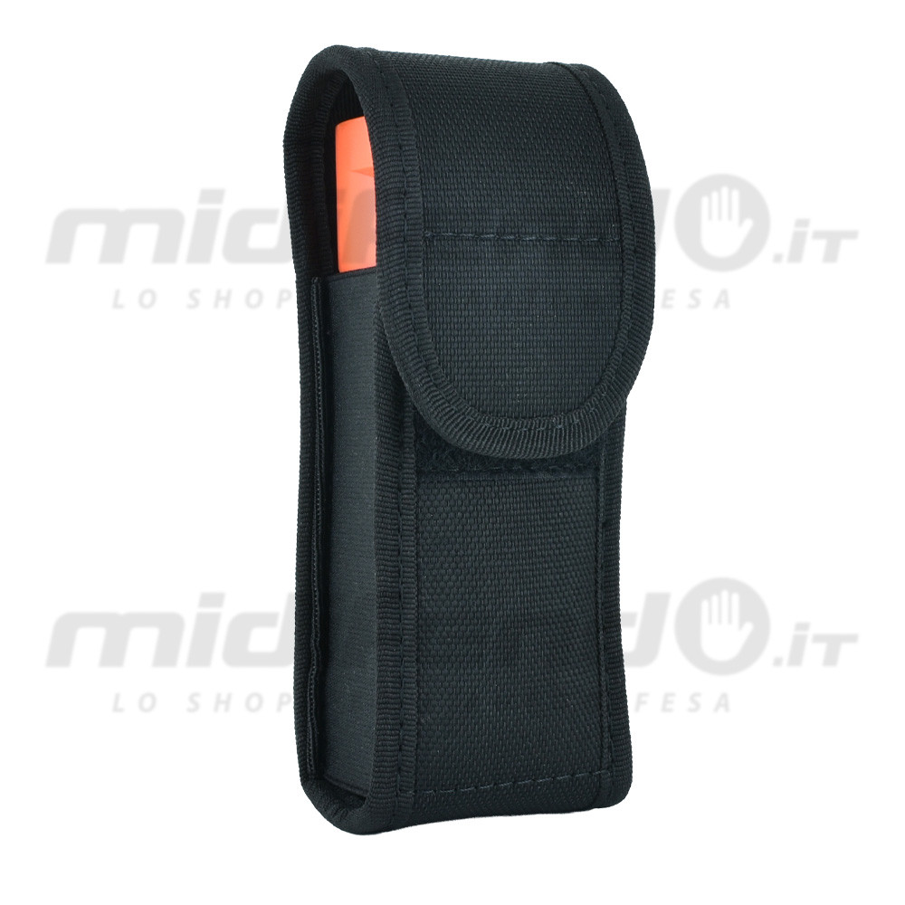 Porta caricatore nero in cordura per cartucce JPX 4 e 6, con clip rotante per cintura e chiusura velcro