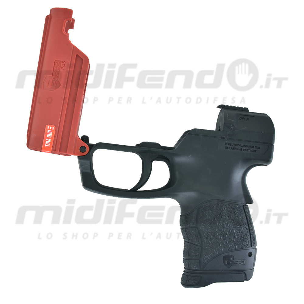 Pistola spray peperoncino Umarex Walther PGS nera e rossa con cartuccia intercambiabile per autodifesa personale