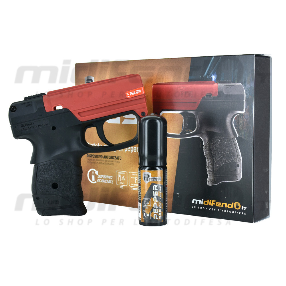 Pistola spray al peperoncino Umarex Walther PGS nera e rossa con ricarica inclusa e confezione originale