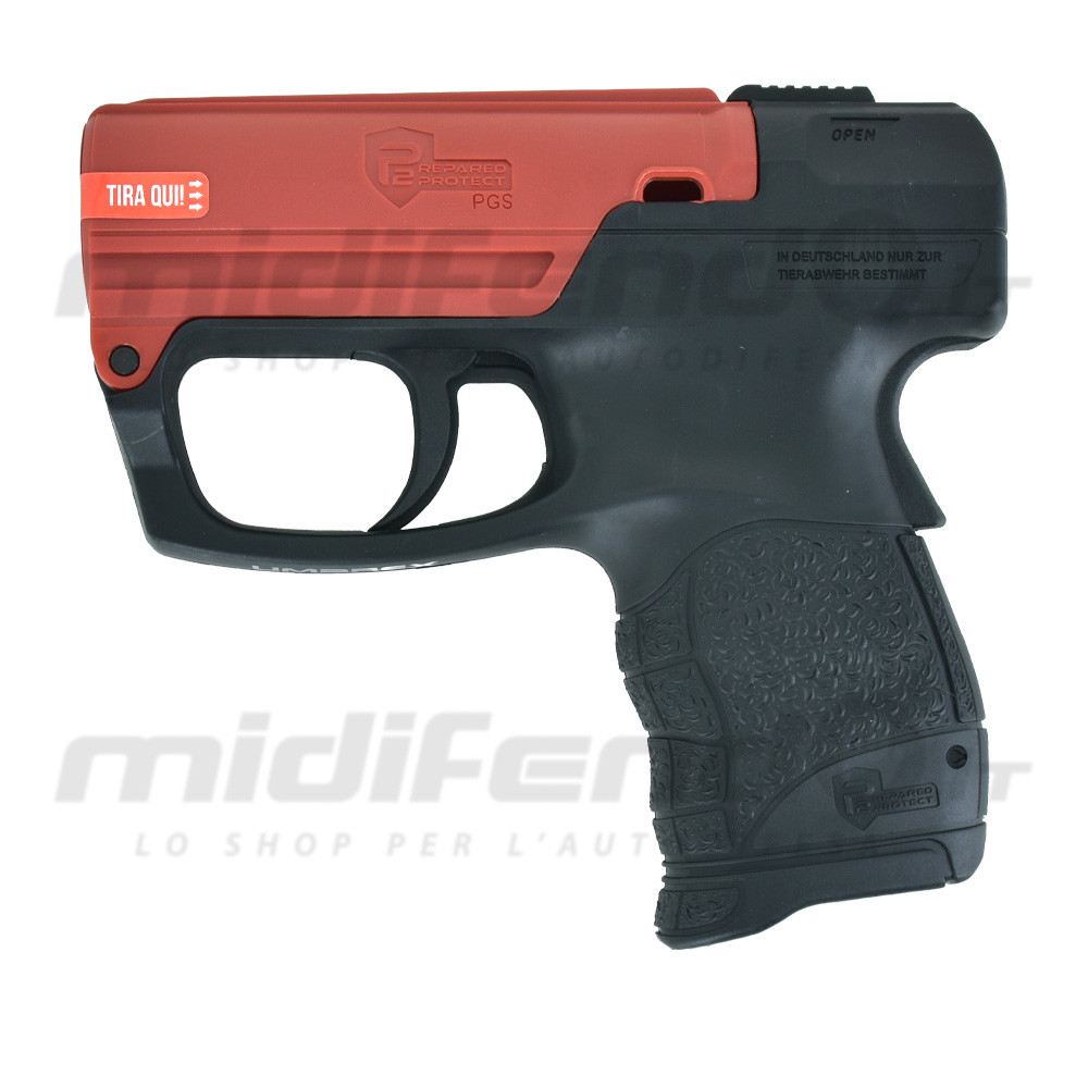 Pistola spray al peperoncino Umarex Walther PGS nera e rossa con ricarica 11ml per autodifesa personale
