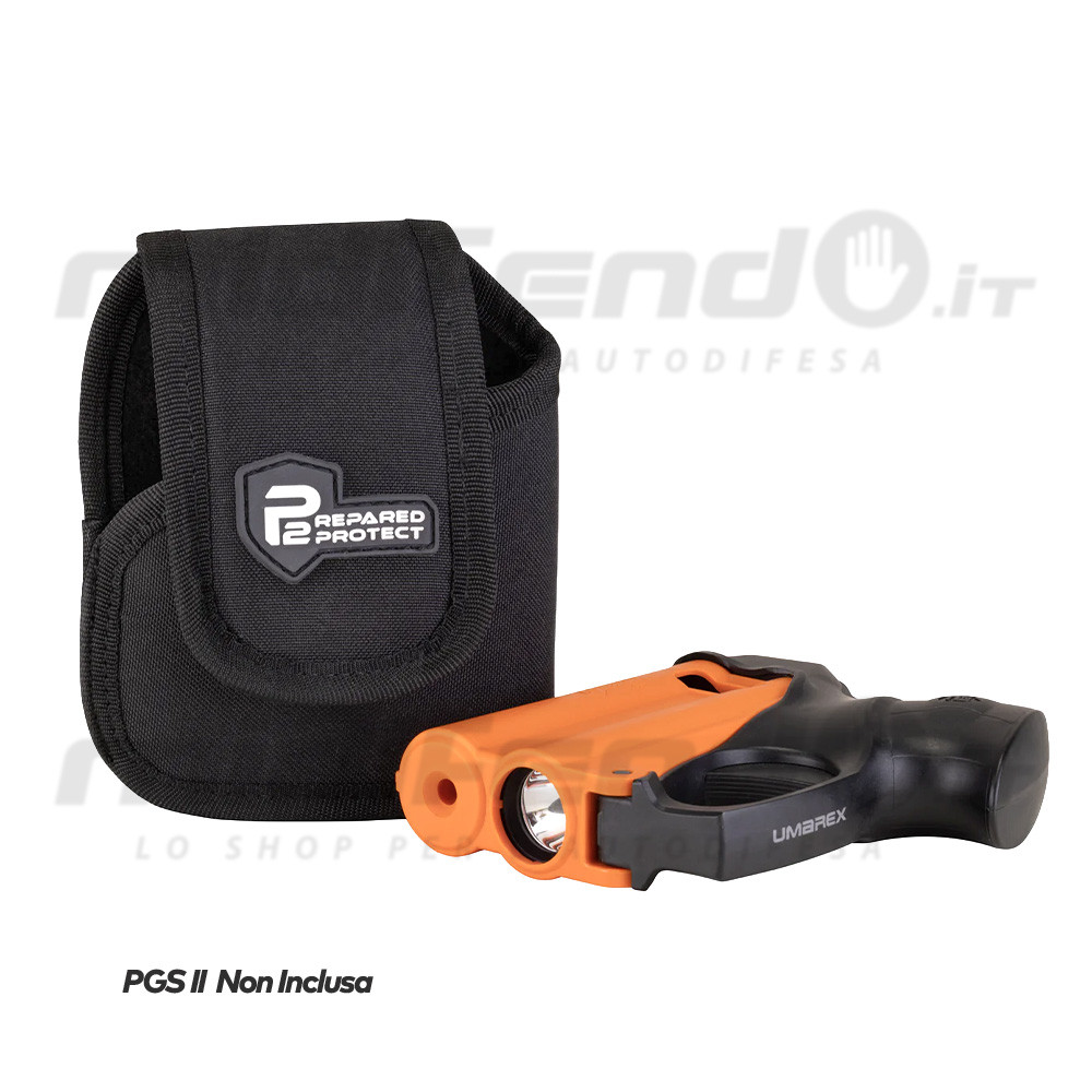 Fondina nera in cordura Prepared2Protect per pistola Umarex PGS 2 con chiusura velcro e attacco cintura